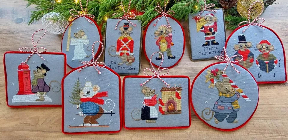 Christmice Ornaments 2023 - Twin Peak Primitives - Cross Stitch Pattern