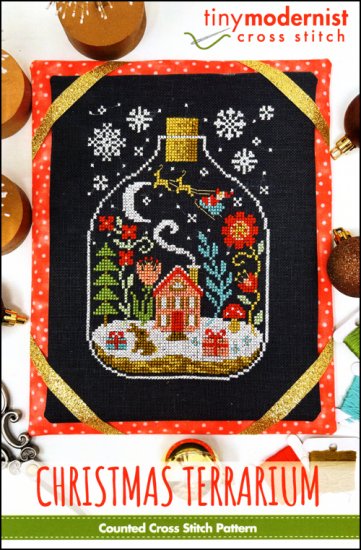 Christmas Terrarium - Tiny Modernist - Cross Stitch Pattern, Needlecraft Patterns, Needlecraft Patterns, The Crafty Grimalkin - A Cross Stitch Store