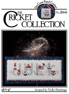 July - Cross Eyed Cricket - Cross Stitch Pattern, Needlecraft Patterns, Needlecraft Patterns, The Crafty Grimalkin - A Cross Stitch Store