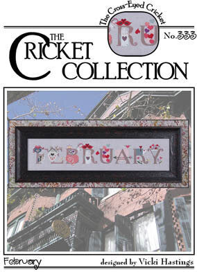 February - Cross Eyed Cricket - Cross Stitch Pattern, Needlecraft Patterns, Needlecraft Patterns, The Crafty Grimalkin - A Cross Stitch Store