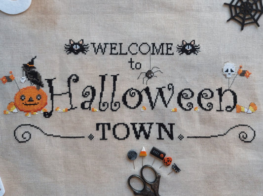 Welcome to Halloween Town - Serenità Di Campagna - Cross Stitch Pattern, The Crafty Grimalkin - A Cross Stitch Store