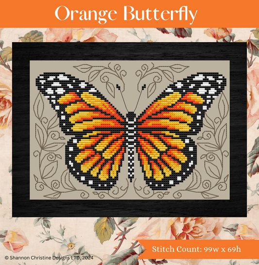 Orange Butterfly - Shannon Christine Designs - Cross Stitch Pattern