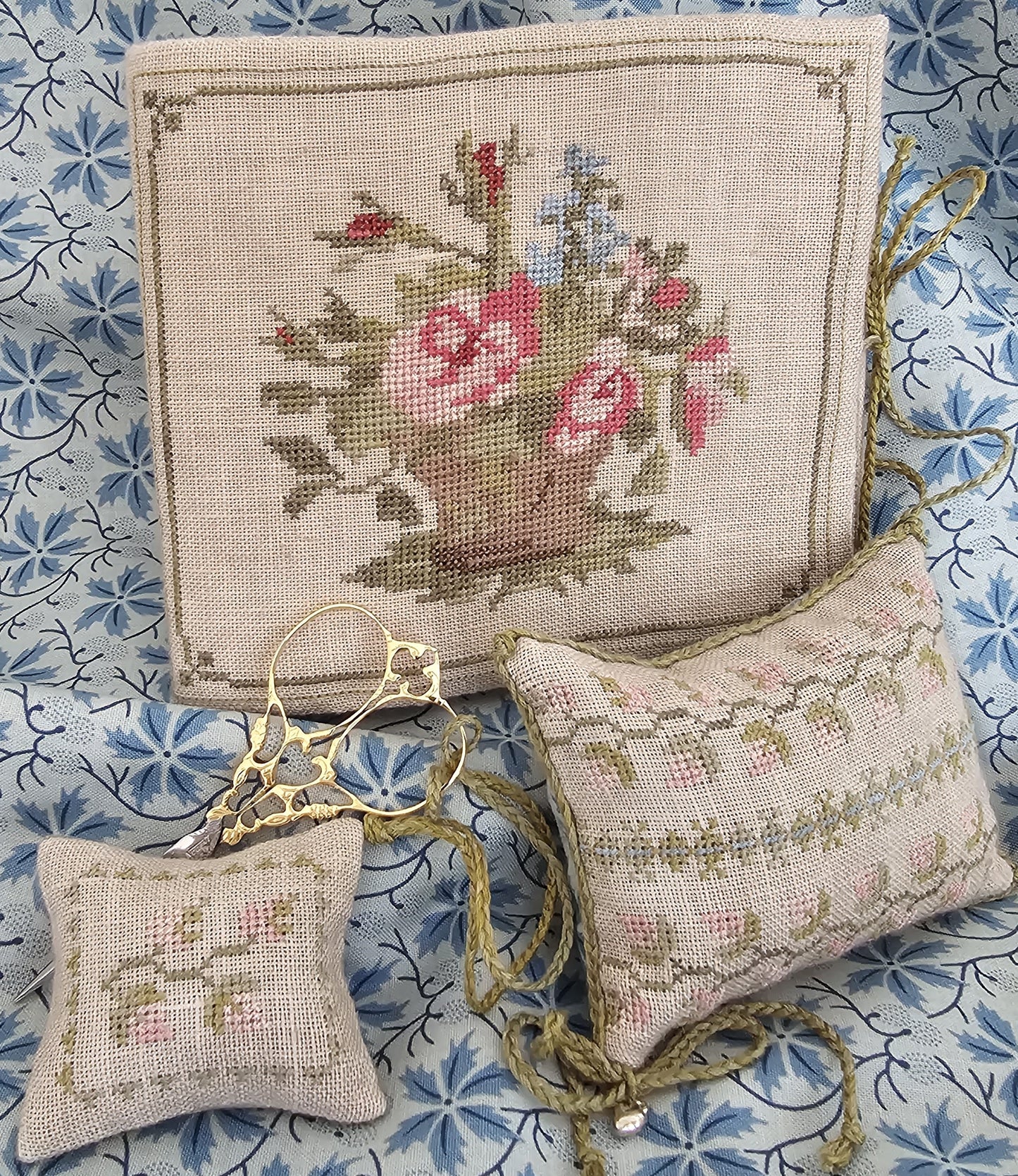 PREORDER 1830's Rose Basket Needlebook - Samplers Not Forgotten - Cross Stitch Pattern, Needlecraft Patterns, The Crafty Grimalkin - A Cross Stitch Store