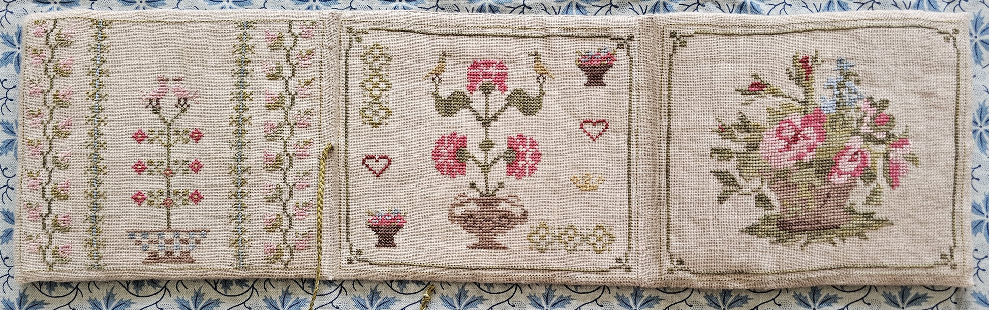 PREORDER 1830's Rose Basket Needlebook - Samplers Not Forgotten - Cross Stitch Pattern, Needlecraft Patterns, The Crafty Grimalkin - A Cross Stitch Store