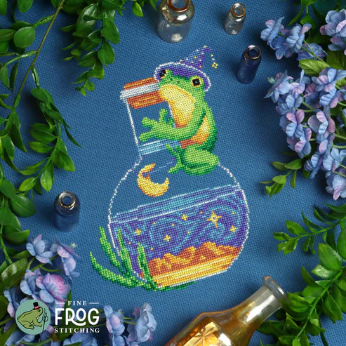 PREORDER Amphibian Alchemist - Fine Frog Stitching - Cross Stitch Pattern, Needlecraft Patterns, The Crafty Grimalkin - A Cross Stitch Store