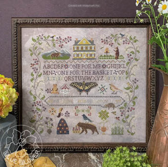 Huckleberry Farm - The Blue Flower - Cross Stitch Pattern, Needlecraft Patterns, Needlecraft Patterns, The Crafty Grimalkin - A Cross Stitch Store