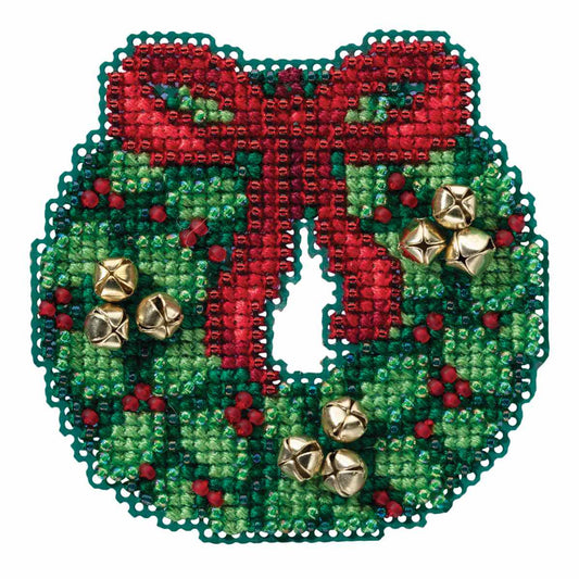 Jingle Bell Wreath - Mill Hill - Winter 2016 Seasonal Ornament, Needlecraft Kits, Needlecraft Kits, The Crafty Grimalkin - A Cross Stitch Store