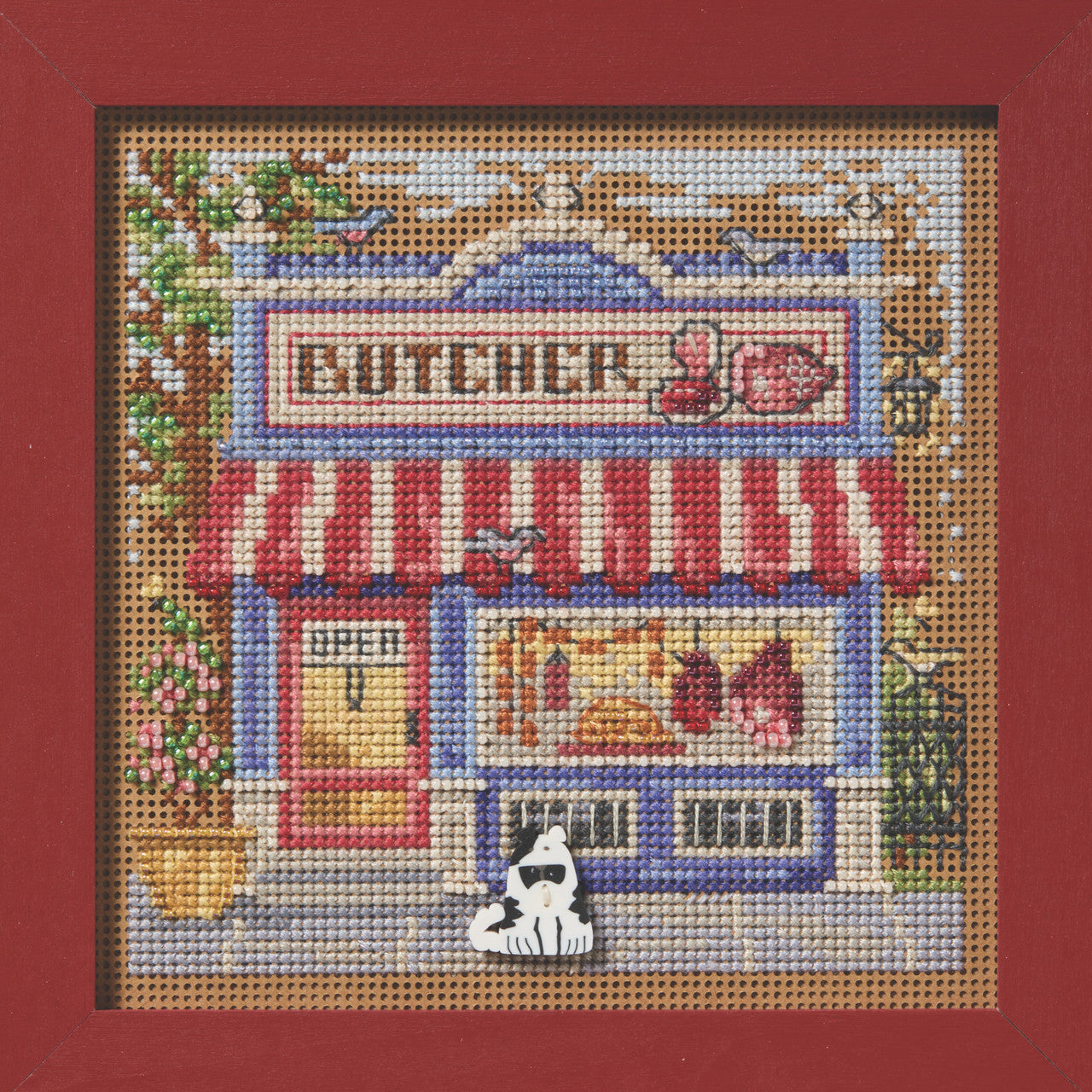 Butcher Shop Main Street - Mill Hill - Spring 2025 Buttons and Beads, Needlecraft Kits, Needlecraft Kits, The Crafty Grimalkin - A Cross Stitch Store