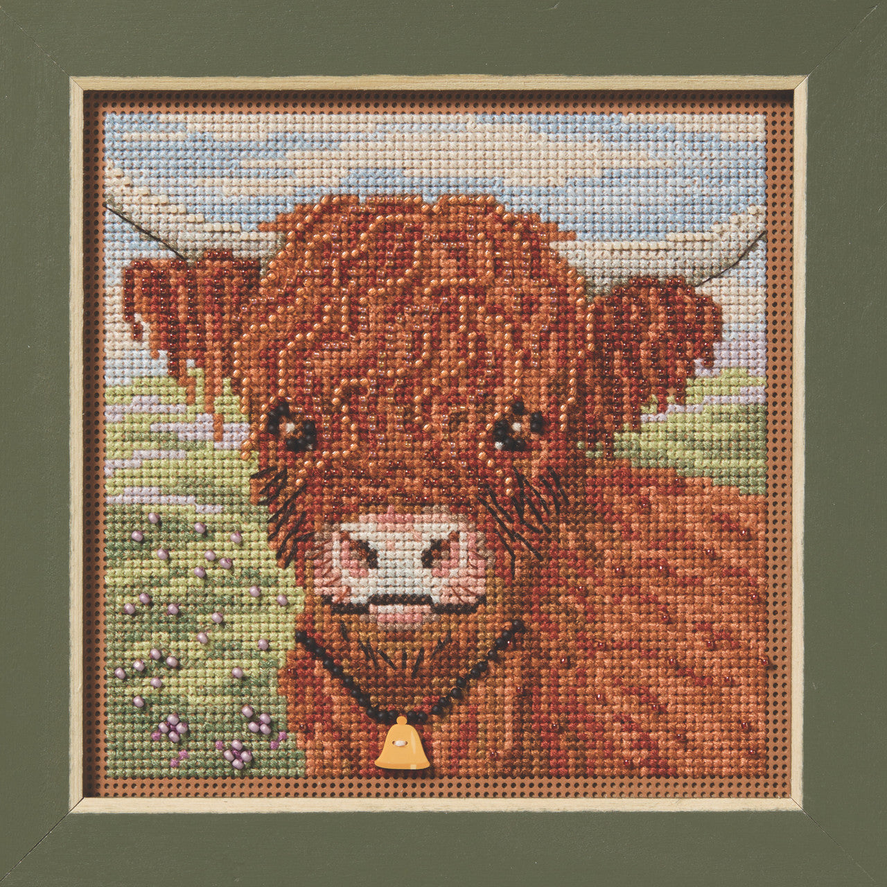 Highland Cow - Mill Hill - Spring 2025 Buttons and Beads, Needlecraft Kits, Needlecraft Kits, The Crafty Grimalkin - A Cross Stitch Store