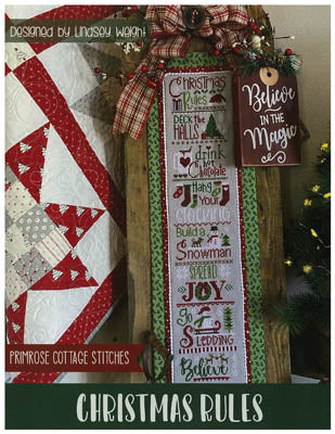 Christmas Rules - Primrose Cottage Stitches - Cross Stitch Patterns, Needlecraft Patterns, Needlecraft Patterns, The Crafty Grimalkin - A Cross Stitch Store