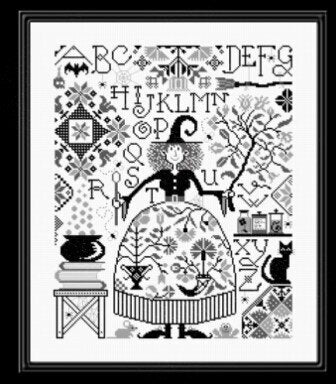 Lady Halloween - Jardin Prive - Cross Stitch Pattern, Needlecraft Patterns, Needlecraft Patterns, The Crafty Grimalkin - A Cross Stitch Store