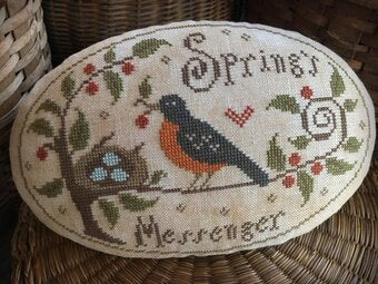 Spring's Messenger Pinkeep - Scattered Seed Samplers - Cross Stitch Pattern