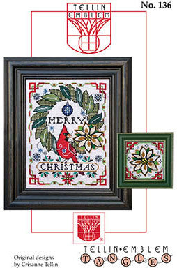 Tangled Tidings Merry Christmas - Tellin Emblem - Cross Stitch Pattern, Needlecraft Patterns, The Crafty Grimalkin - A Cross Stitch Store