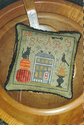 Be Scarey Pyn Pillow - Chessie and Me - Cross Stitch Pattern, Needlecraft Patterns, The Crafty Grimalkin - A Cross Stitch Store