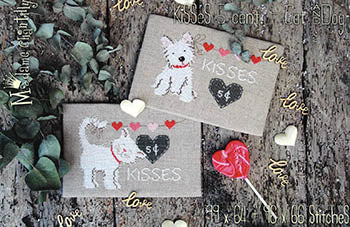 Kisses 5 Cent - Cat and Dog -  Madame Chantilly - Cross Stitch Pattern