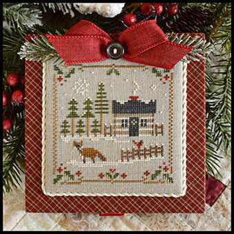 Log Cabin Fox,  Log Cabin Christmas #3  Little House Needleworks - Cross Stitch Pattern, Needlecraft Patterns, Needlecraft Patterns, The Crafty Grimalkin - A Cross Stitch Store