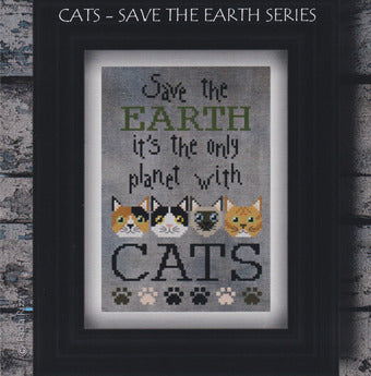 Cats, Save the Earth Series - Puntini Puntini  - Cross Stitch Pattern