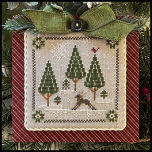 Log Cabin Into the Woods Deer,  Log Cabin Christmas #6  Little House Needleworks - Cross Stitch Pattern