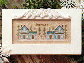 January Mini Village - Country Cottage Needleworks - Cross Stitch Pattern