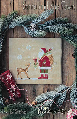 Santa and the Fawn -  Madame Chantilly - Cross Stitch Pattern