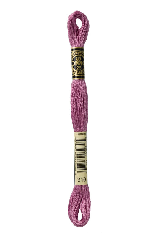 DMC 316 - Antique Mauve - Medium - DMC 6 Strand Embroidery Thread, Thread & Floss, Thread & Floss, The Crafty Grimalkin - A Cross Stitch Store