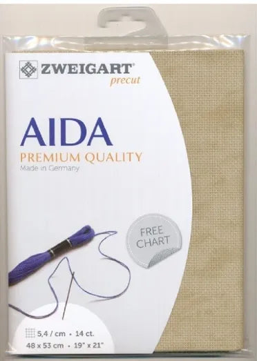 Precut  Zweigart Stern-Aida Vintage 14 count Country Mocha 3706/3009, The Crafty Grimalkin - A Cross Stitch Store