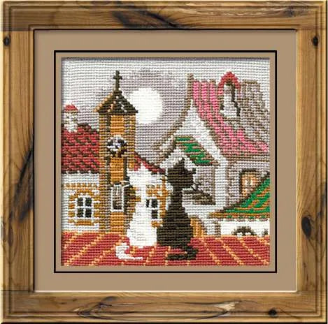 City & Cats Spring R611 Counted Cross Stitch Kit, The Crafty Grimalkin - A Cross Stitch Store