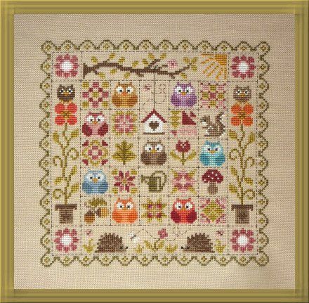 Patchwork aux Chouettes - Jardin Prive - Cross Stitch Pattern, Needlecraft Patterns, Needlecraft Patterns, The Crafty Grimalkin - A Cross Stitch Store