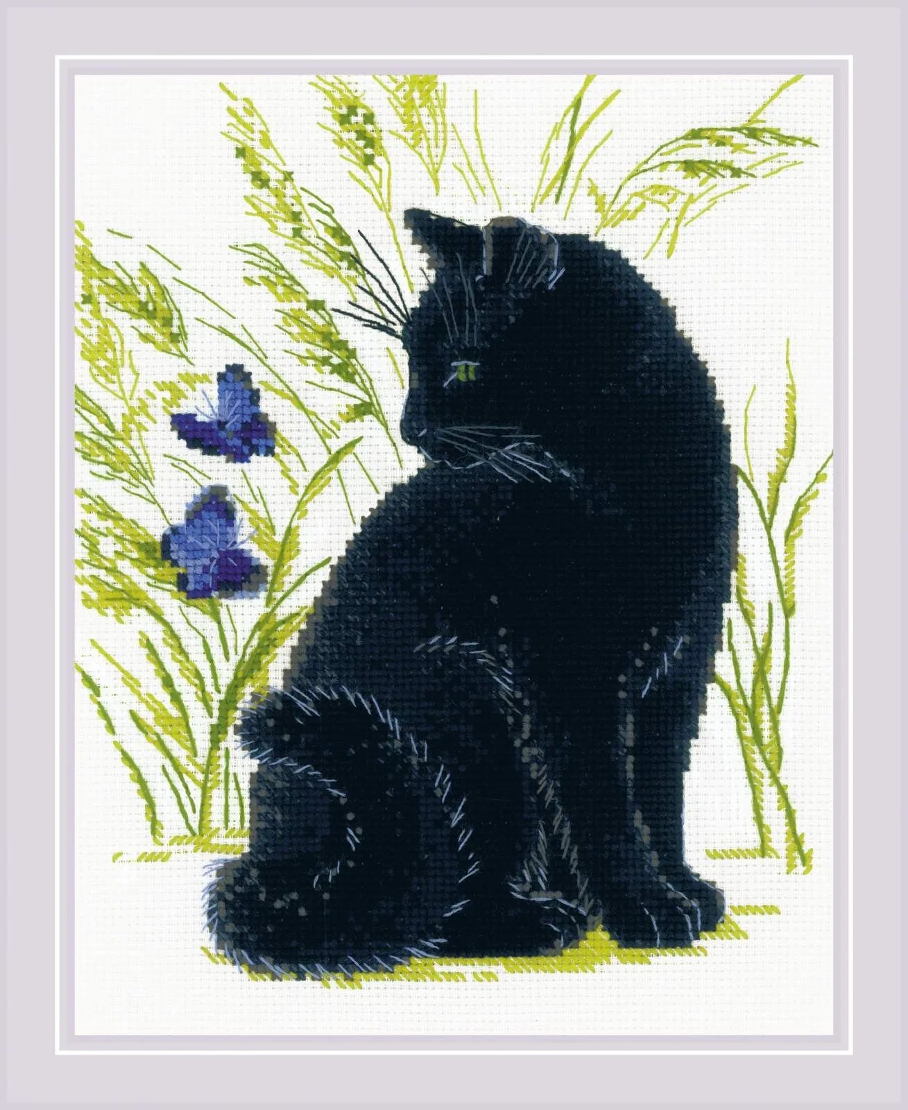 Black Cat R2001 Counted Cross Stitch Kit, The Crafty Grimalkin - A Cross Stitch Store