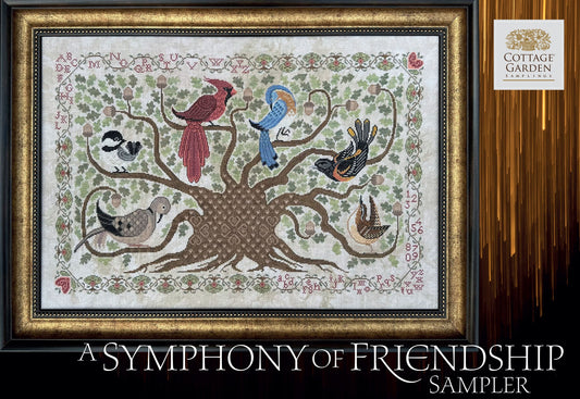 PRE-ORDER A Symphony of Friendship Sampler - Cottage Garden Samplings - Cross Stitch Pattern, Needlecraft Patterns, Needlecraft Patterns, The Crafty Grimalkin - A Cross Stitch Store