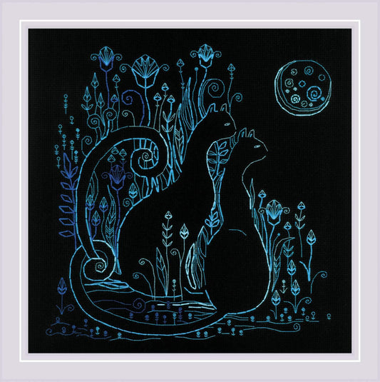 Cats. Moonlight R2173 Counted Cross Stitch Kit, Needlecraft Kits, The Crafty Grimalkin - A Cross Stitch Store