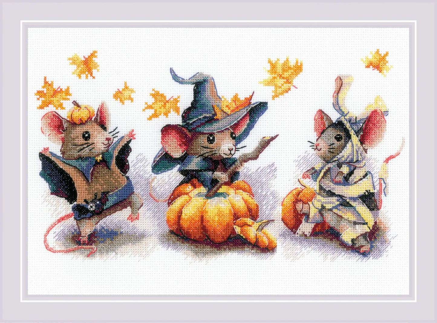 Spooky Mouse Trio R2241 Counted Cross Stitch Kit, Needlecraft Kits, Needlecraft Kits, The Crafty Grimalkin - A Cross Stitch Store