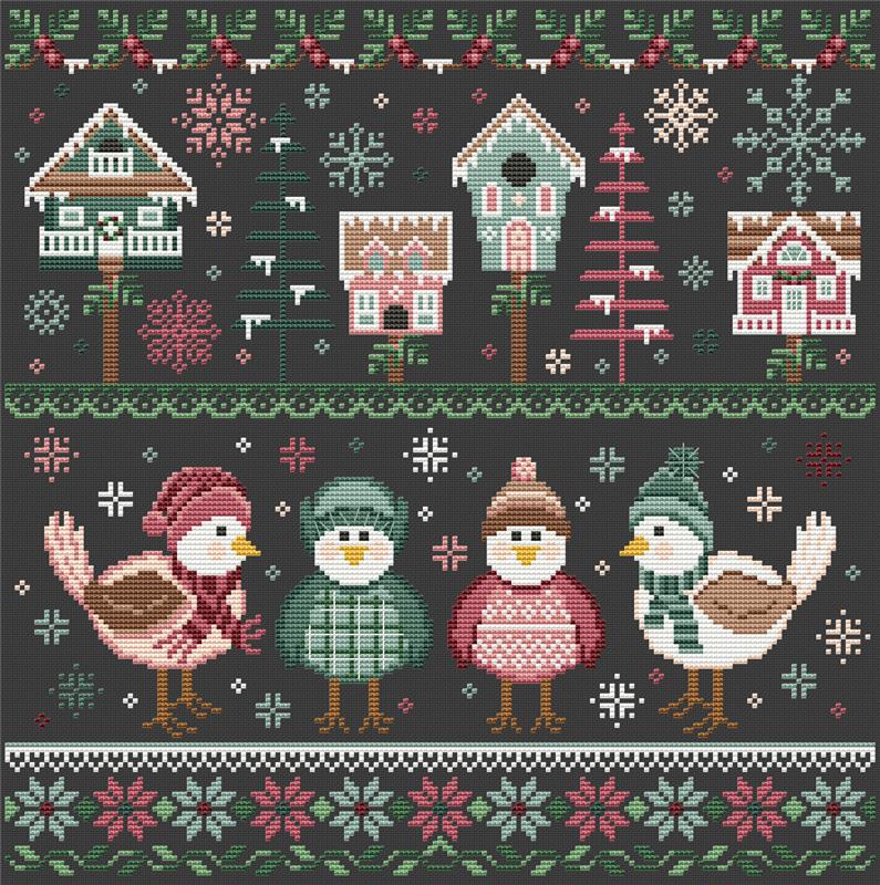 Winter Birds by Erin Elizabeth Designs - Cross Stitch Pattern, Needlecraft Patterns, The Crafty Grimalkin - A Cross Stitch Store