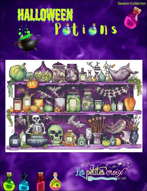 Halloween Potions - Les Petites croix de Lucie - Cross Stitch Pattern, Needlecraft Patterns, Needlecraft Patterns, The Crafty Grimalkin - A Cross Stitch Store