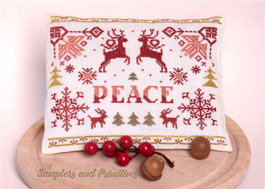 Peace - Samplers and Primitives - Cross Stitch Pattern, Needlecraft Patterns, The Crafty Grimalkin - A Cross Stitch Store