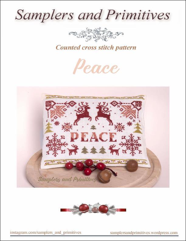 Peace - Samplers and Primitives - Cross Stitch Pattern, Needlecraft Patterns, The Crafty Grimalkin - A Cross Stitch Store