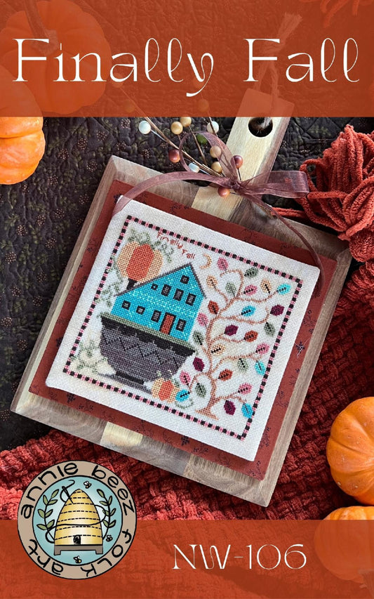 Finally Fall -  Annie Beez Folk Art - Cross Stitch Pattern, Needlecraft Patterns, Needlecraft Patterns, The Crafty Grimalkin - A Cross Stitch Store