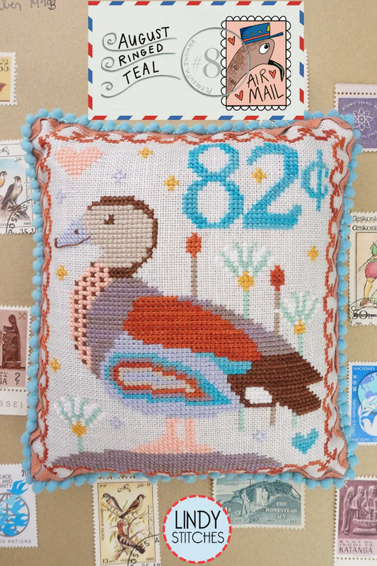 August Ringed Teal - Lindy Stitches - Cross Stitch Pattern