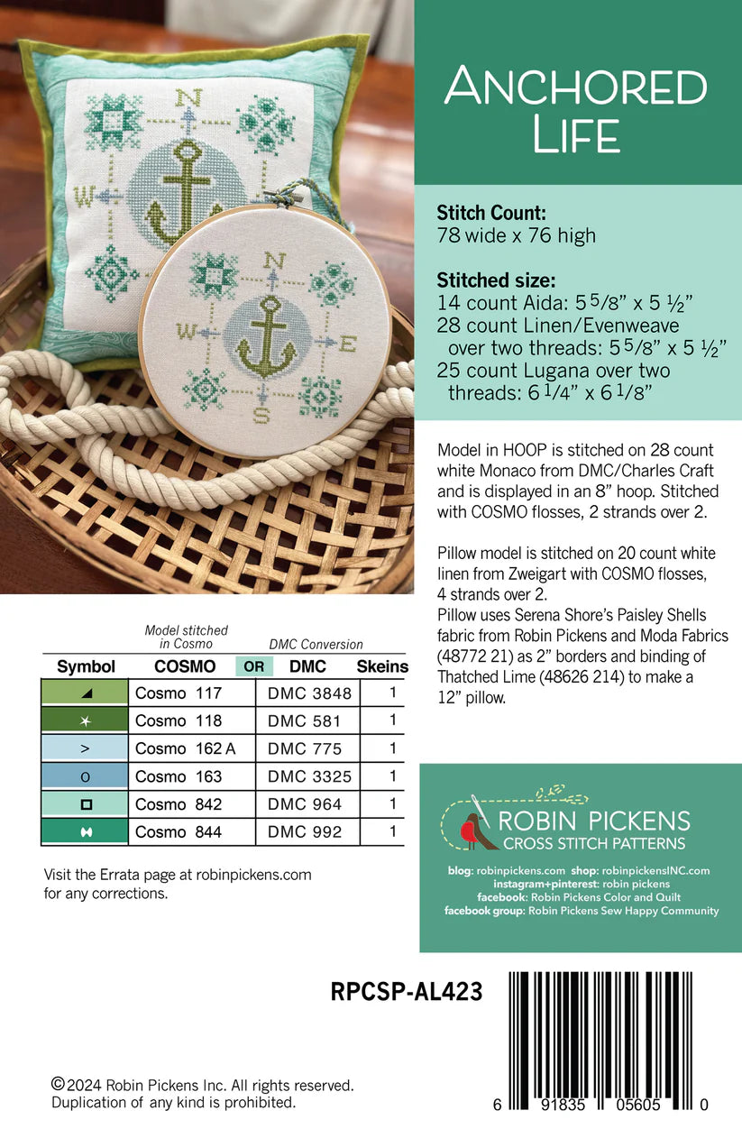 Anchored Life - Robin Pickens Cross Stitch Patterns