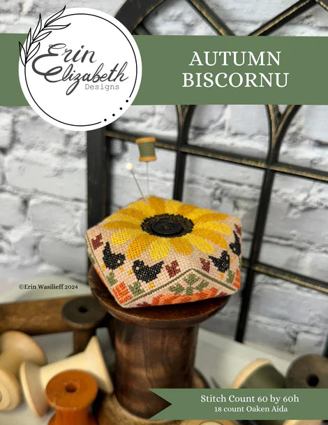 Autumn Biscornu - Erin Elizabeth Designs - Cross Stitch Pattern