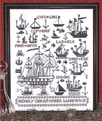 Sailing Ships Sampler - Rosewood Manor - Cross Stitch Pattern