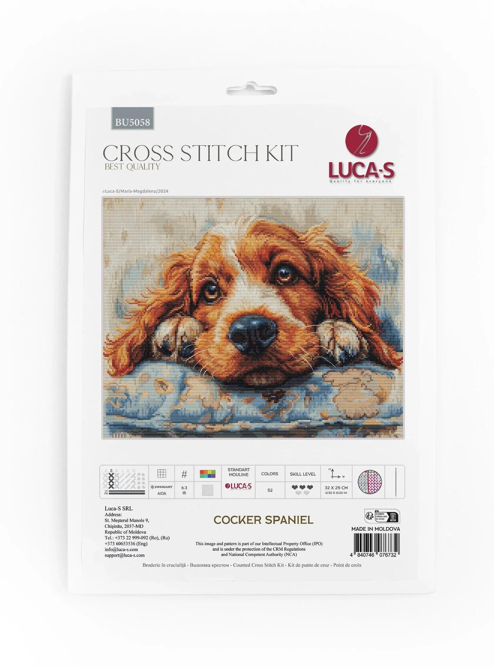 Cocker Spaniel BU5058L Counted Cross-Stitch Kit, Needlecraft Kits, Needlecraft Kits, The Crafty Grimalkin - A Cross Stitch Store