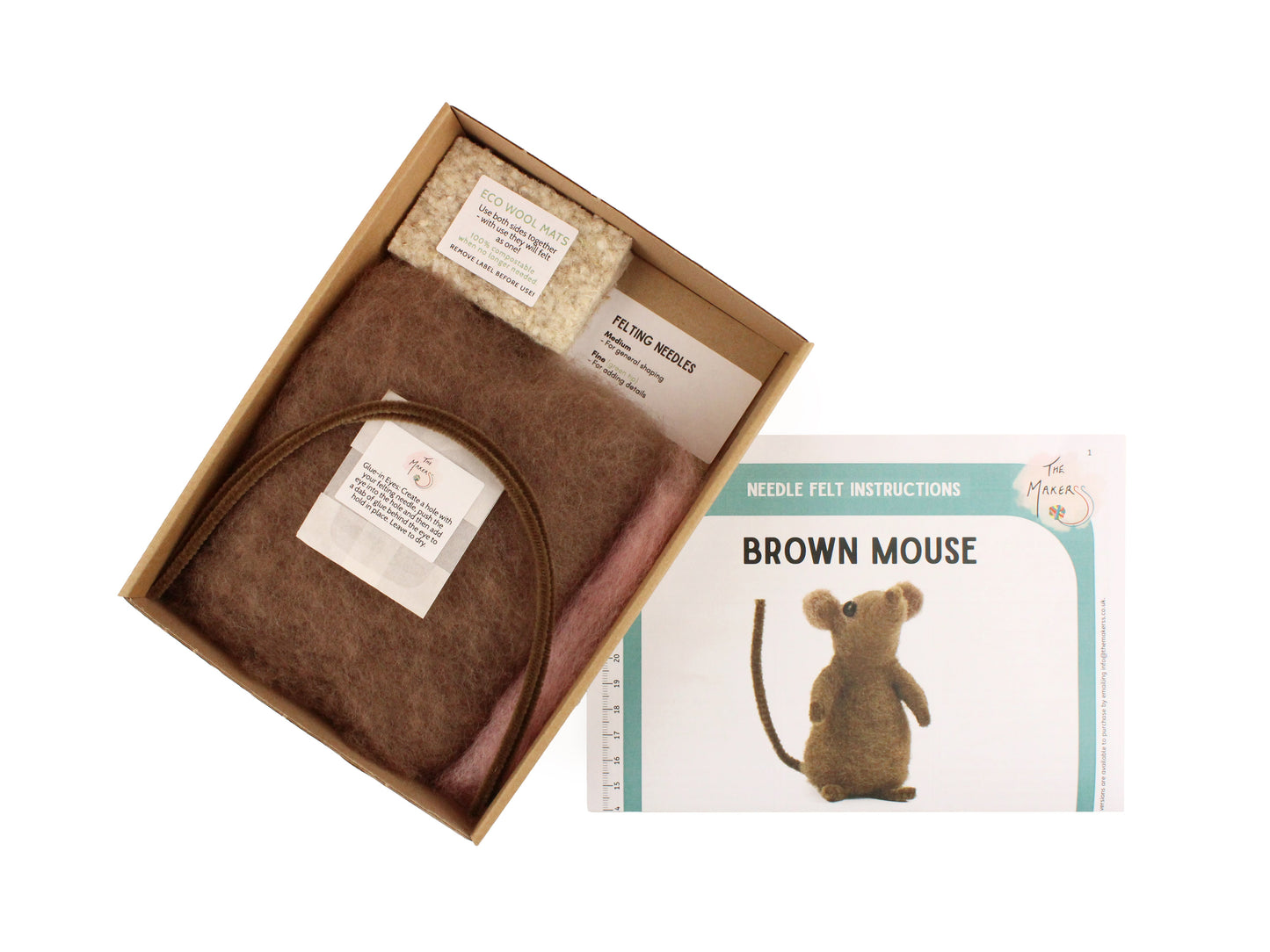 Felting Kit - Brown Mouse Needle Felt Kit, Needlecraft Kits, Needlecraft Kits, The Crafty Grimalkin - A Cross Stitch Store