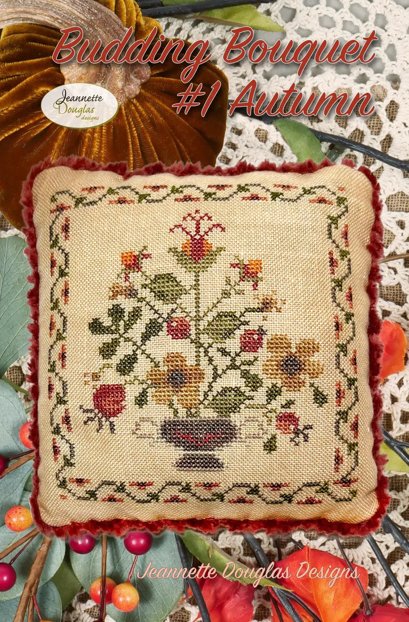 Budding Bouquet I Autumn - Jeannette Douglas - Cross Stitch Pattern, Needlecraft Patterns, The Crafty Grimalkin - A Cross Stitch Store