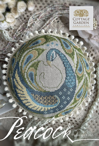 Peacock Pin Cushion Cross Stitch Pattern - Cottage Garden Samplings - Cross Stitch Pattern, Needlecraft Patterns, Needlecraft Patterns, The Crafty Grimalkin - A Cross Stitch Store