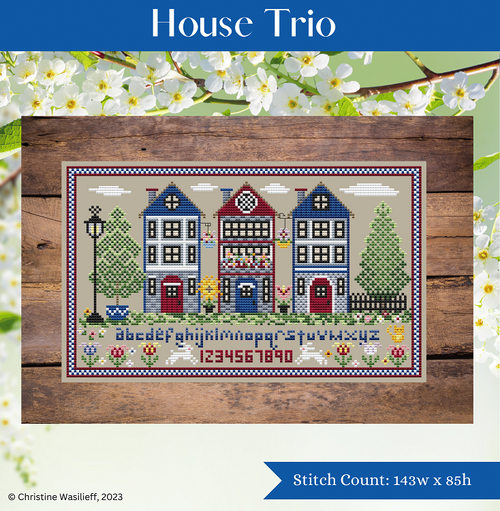 House Trio - Shannon Christine Designs - Cross Stitch Pattern, Needlecraft Patterns, The Crafty Grimalkin - A Cross Stitch Store