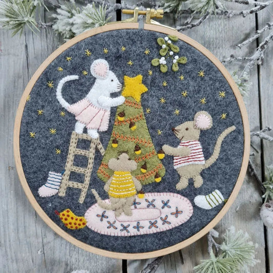 Christmas with the Mouse Family Applique Felt Kit APPXMF1O, The Crafty Grimalkin - A Cross Stitch Store