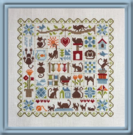 Patchwork aux Chats- Jardin Prive - Cross Stitch Pattern, Needlecraft Patterns, Needlecraft Patterns, The Crafty Grimalkin - A Cross Stitch Store