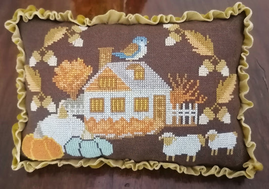 Fall Cottage - Twin Peak Primitives - Cross Stitch Pattern