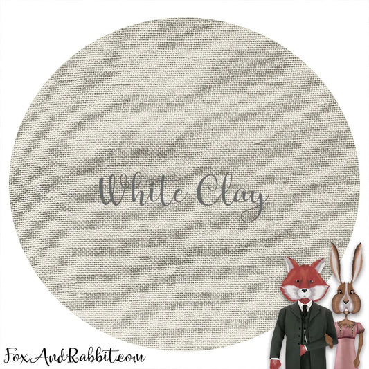 36 Count Linen - White Clay - Fox and Rabbit